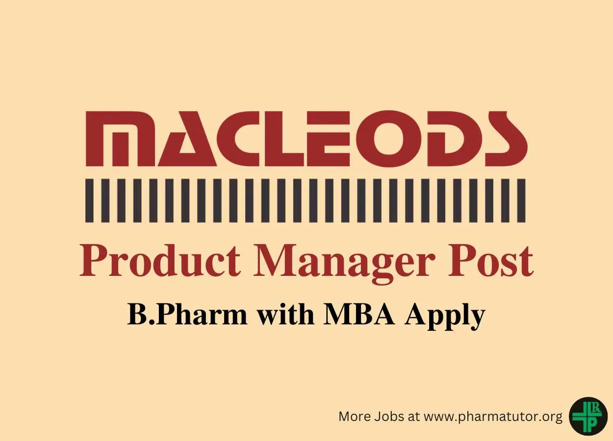 Job for Product Manager at Macleods Pharmaceuticals