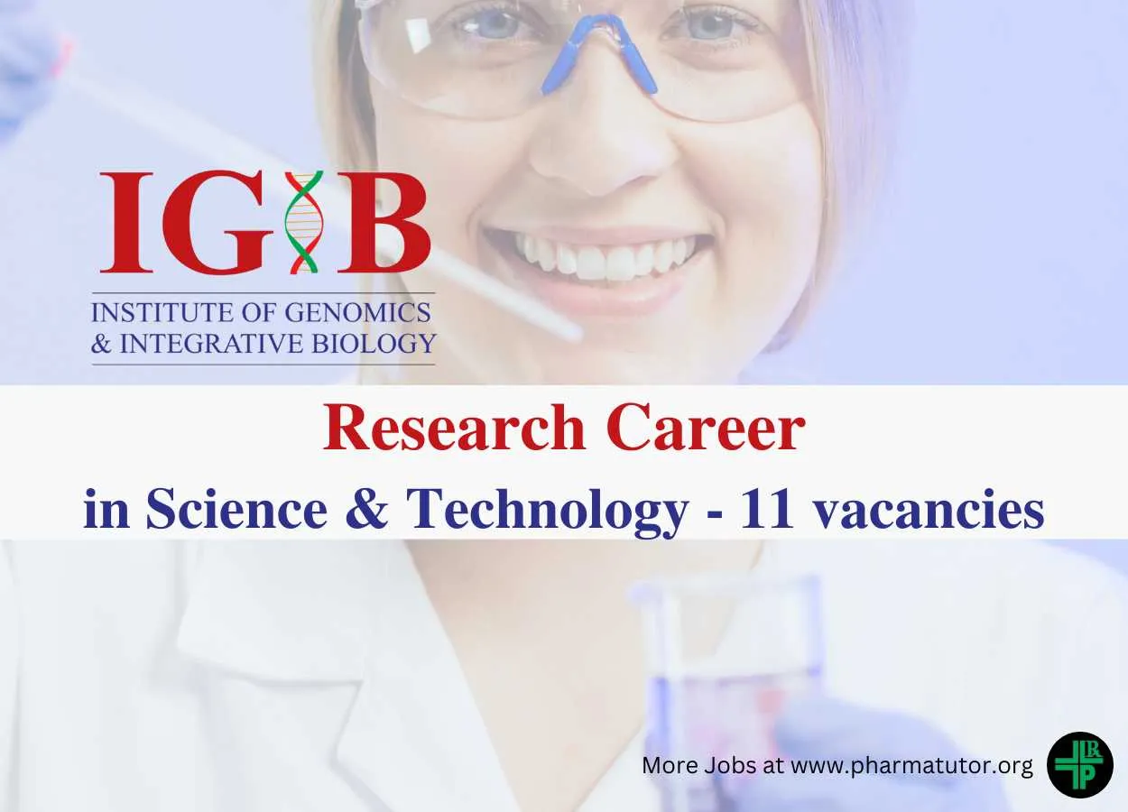 Opportunity for research career in Science & Technology at IGIB