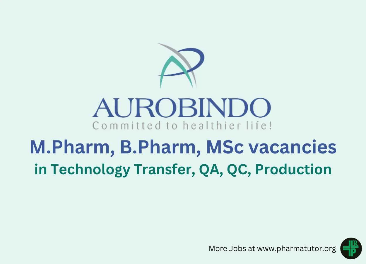 Walk in Drive for M.Pharm, B.Pharm, MSc in Technology Transfer, QA, QC, Production at APL Healthcare Limited 