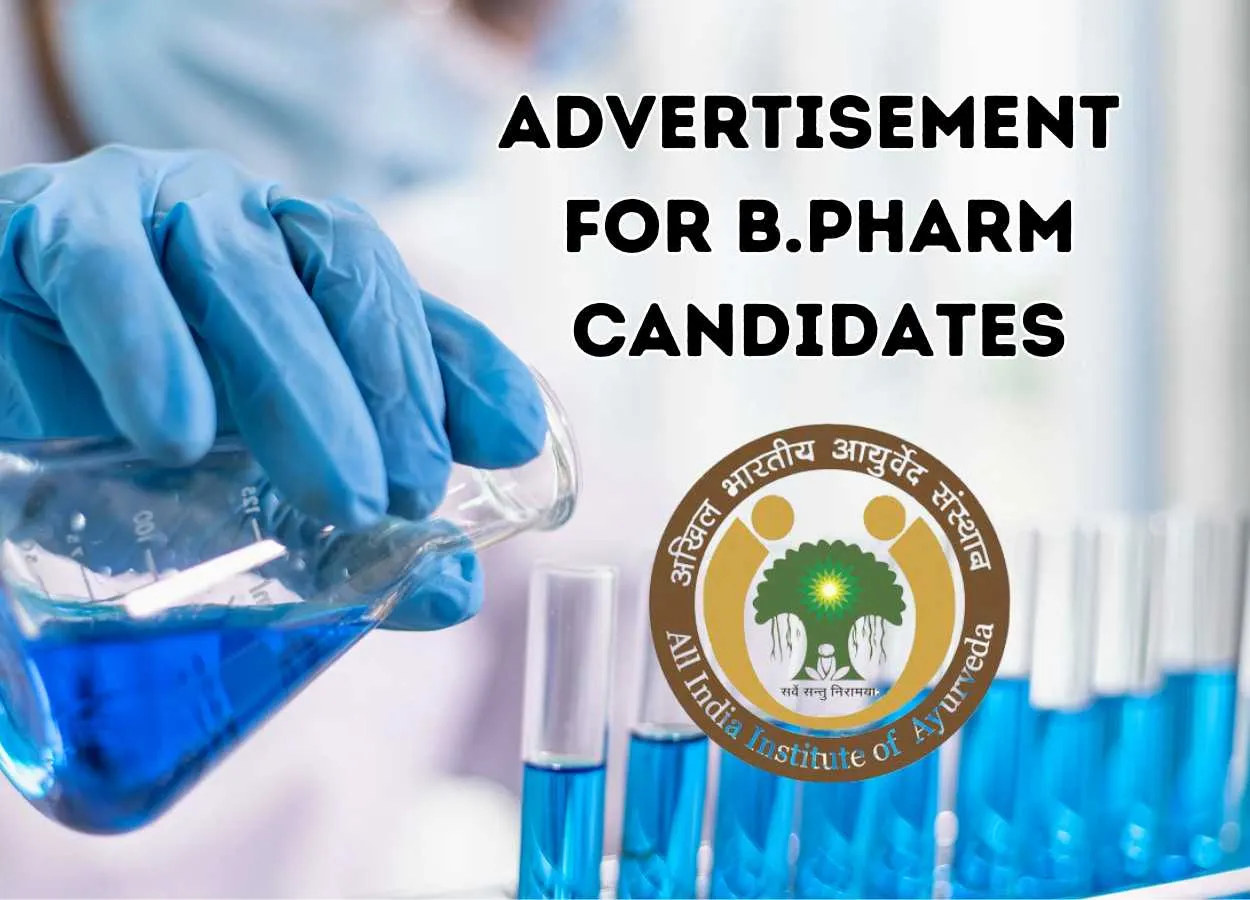 Advertisement for B.Pharm Candidates in Pharmacology Laboratory at AIIA
