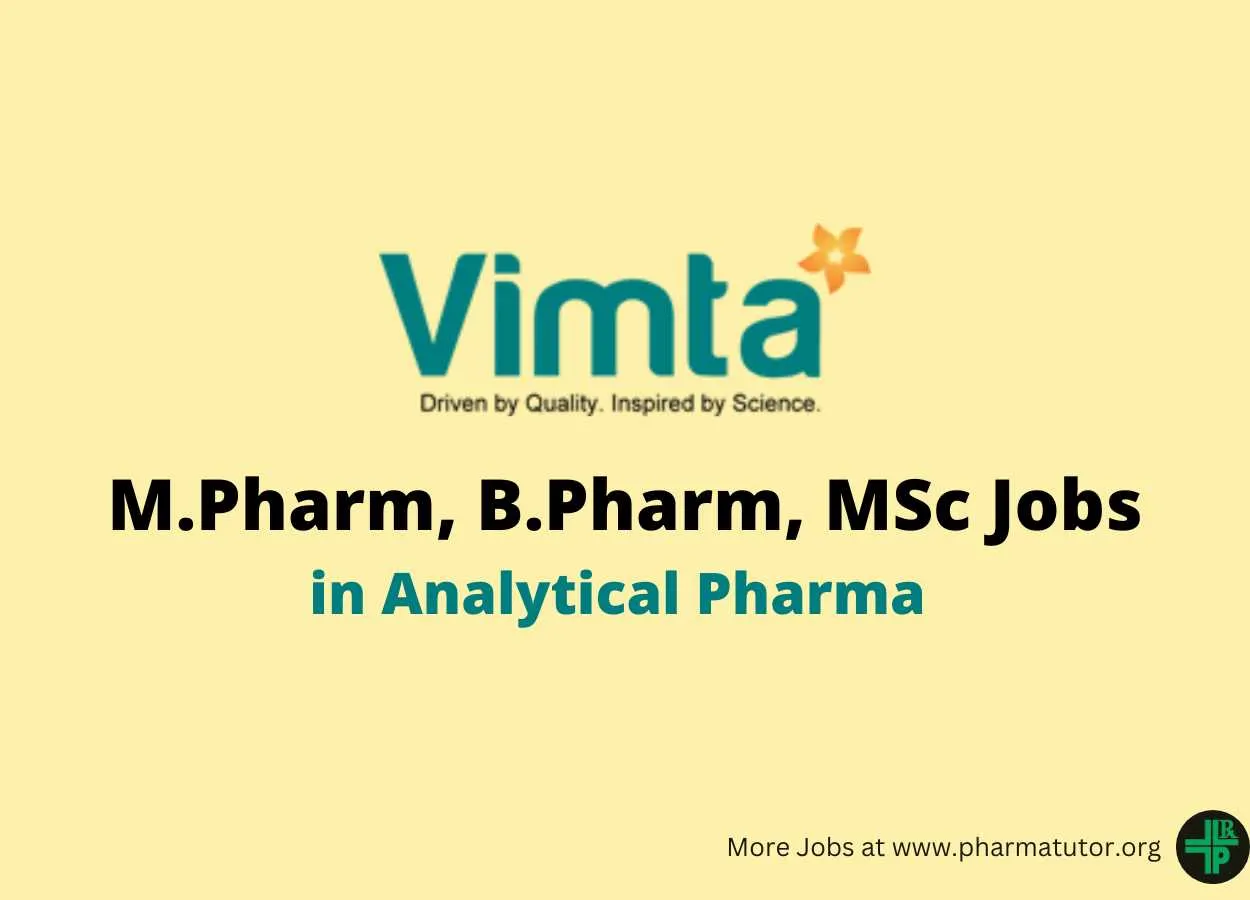 Interview for M.Pharm, B.Pharm, MSc in Analytical Pharma at VIMTA