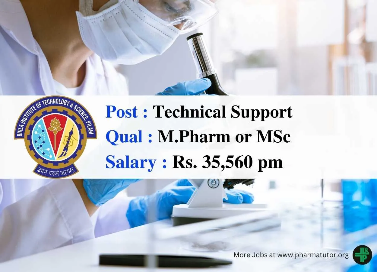 Opportunity for M.Pharm, MSc under ICMR Project at BITS Pilani Hyderabad Campus