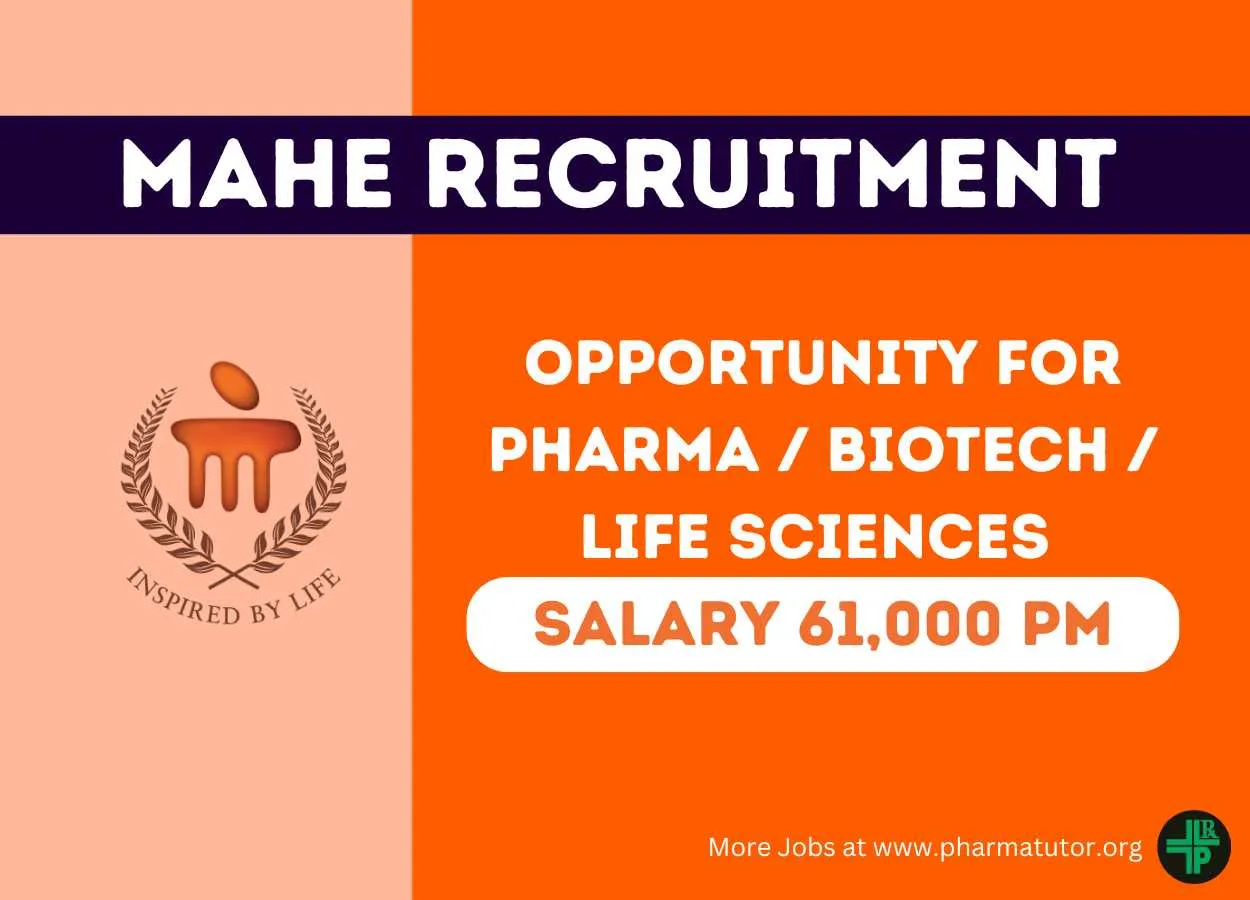 Opportunity for Pharma or Biotech or Life sciences candidates to work on male contraceptives at MAHE