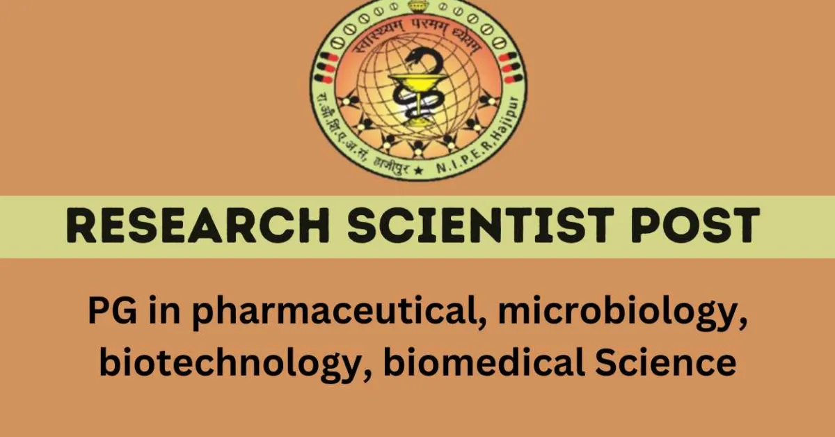 Vacancy for Research Scientist at NIPER