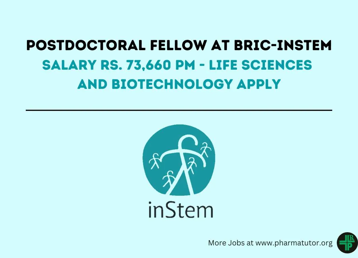 Work as Postdoctoral Fellow at BRIC-inStem