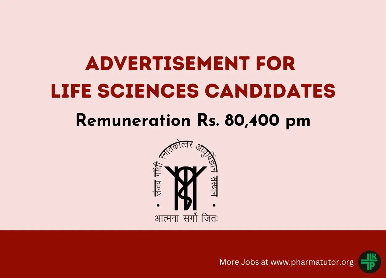 Advertisement for Life Sciences candidates at SGPGIMS