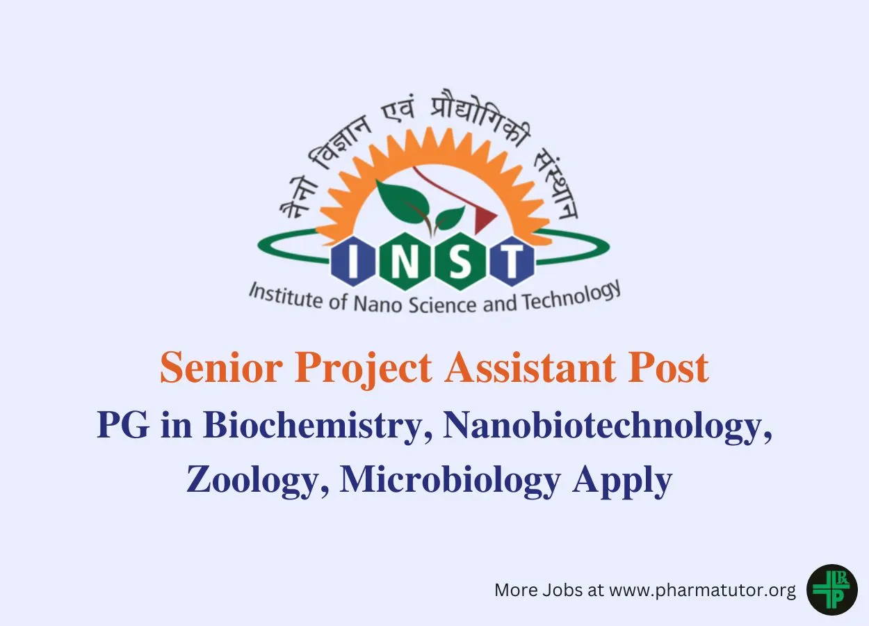 Advertisement for post of Senior Project Assistant under the ICMR funded project at INST Mohali 