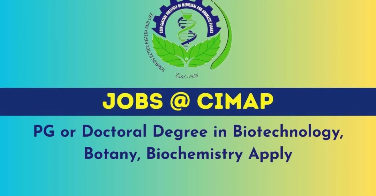 Advertisement for Project Associate posts at CSIR-CIMAP