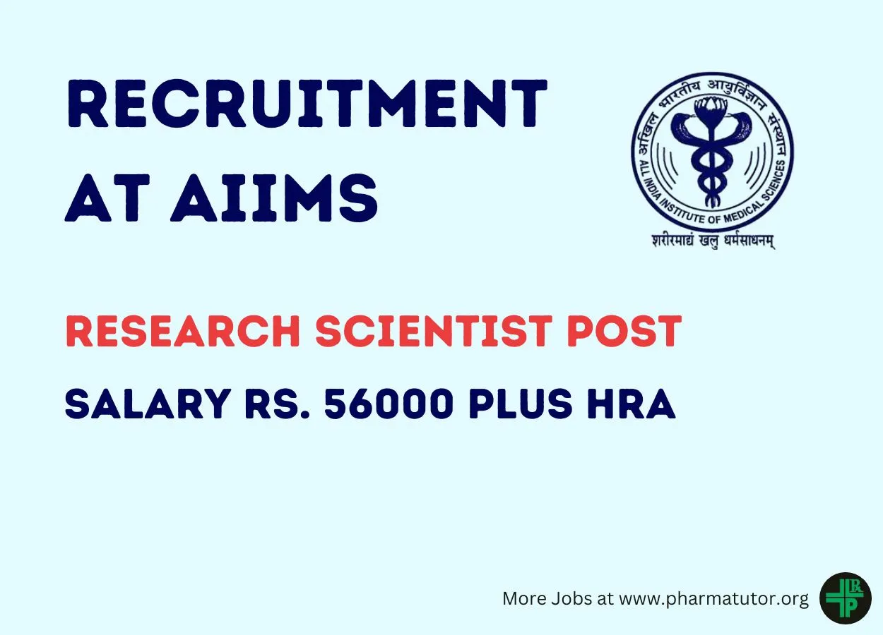 Applications are invited for post of Research Scientist at AIIMS