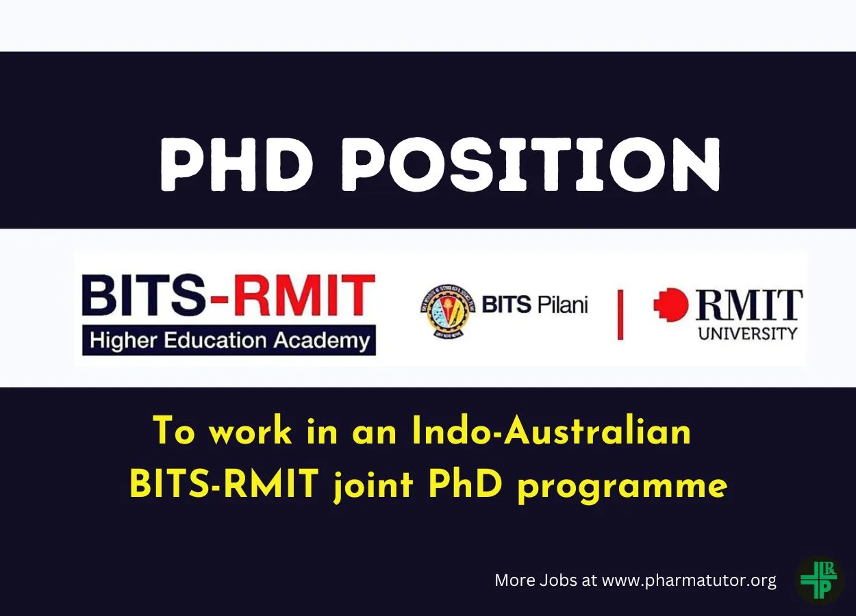 Applications are invited for the PhD position to work in an Indo-Australian BITS-RMIT joint PhD programme