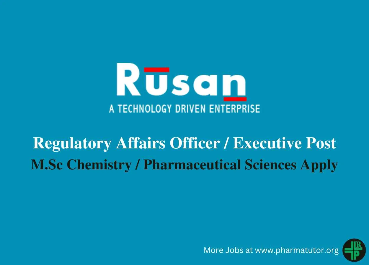 Interview for Regulatory Affairs Officer / Executive at Rusan Pharma