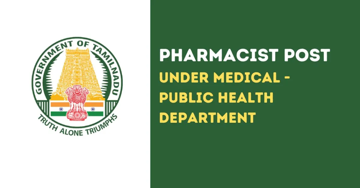 Job for Pharmacist under Medical - Public Health Department