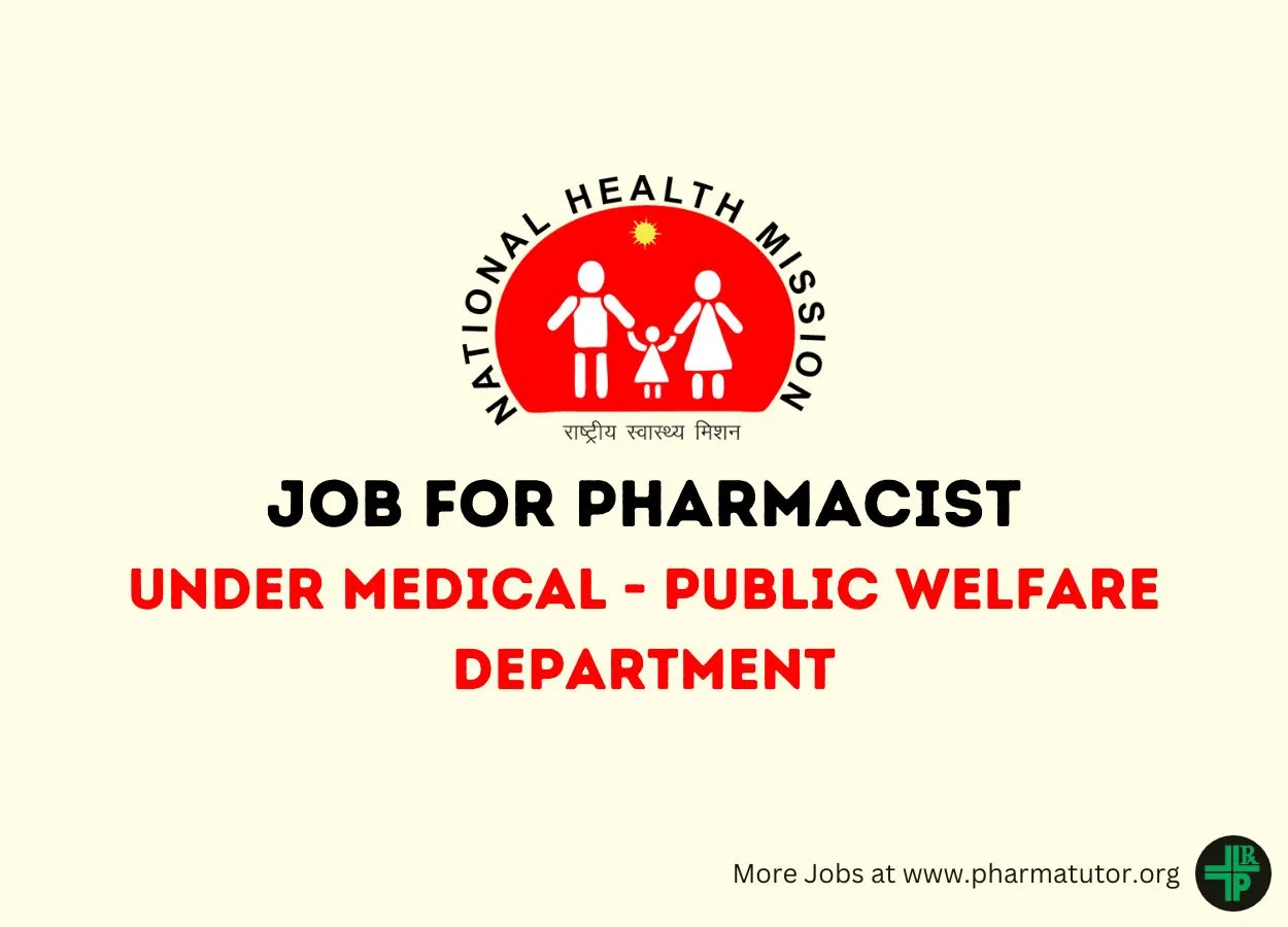 Job for Pharmacist under Medical - Public Welfare Department