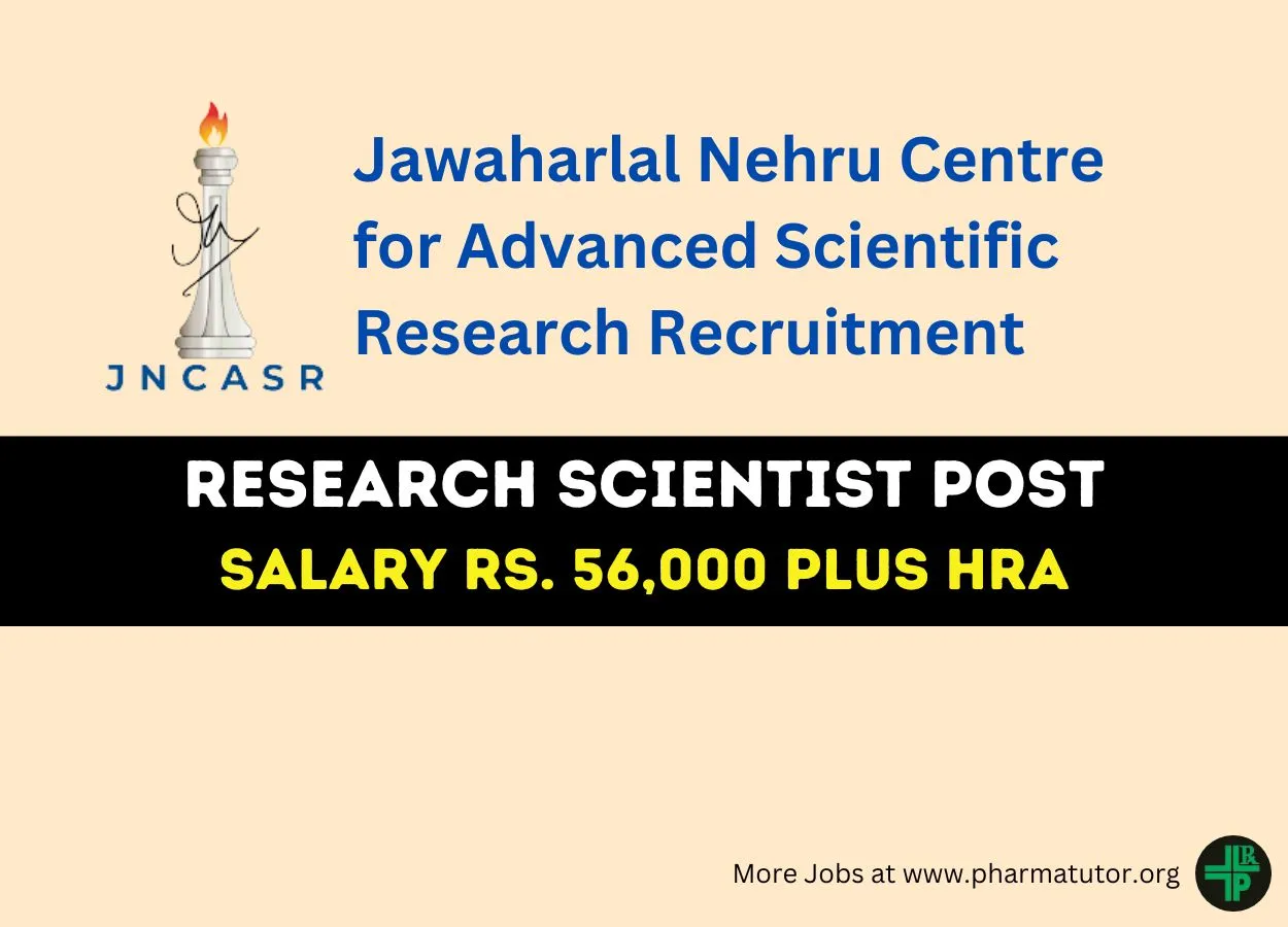 Job for Research Scientist at Jawaharlal Nehru Centre for Advanced Scientific Research,