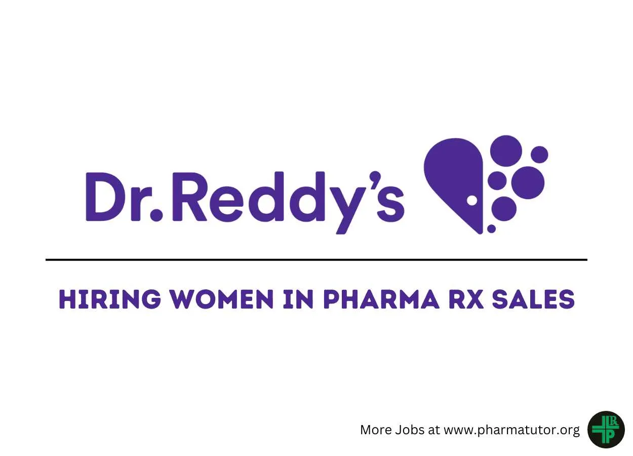 Job for Women in Pharma Rx Sales at Dr. Reddy's Laboratories