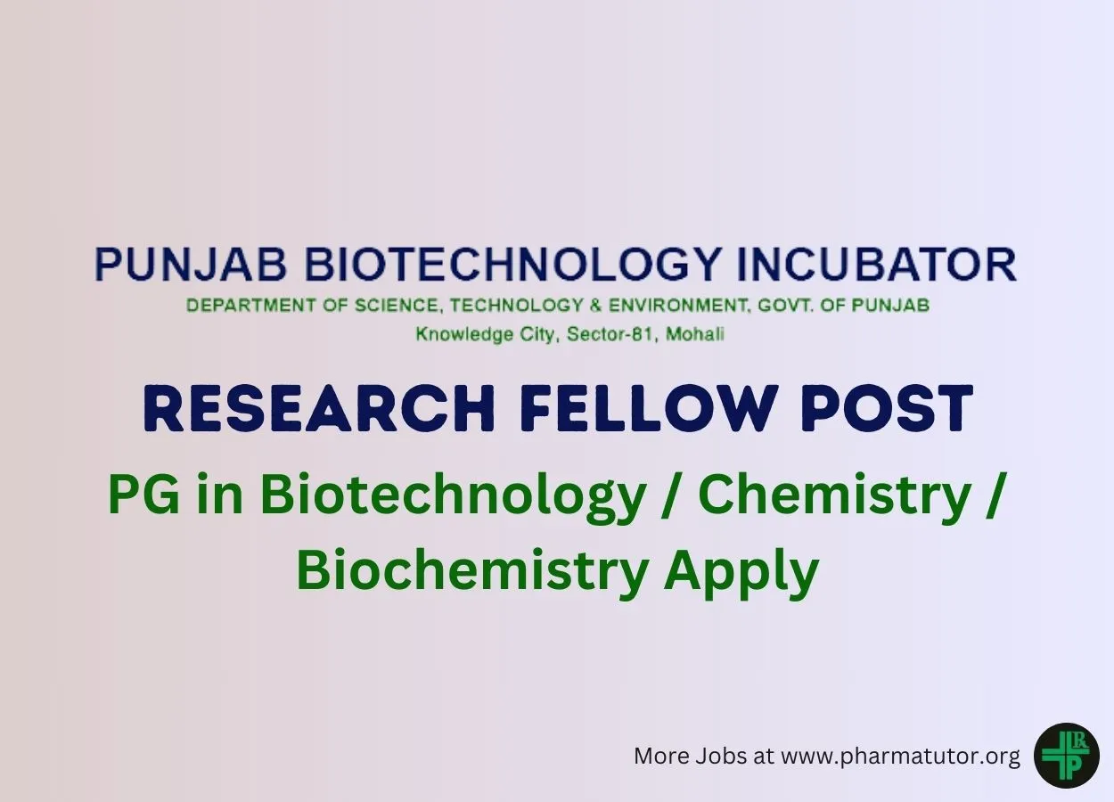 PBTI invites applications for post of Research Fellow 