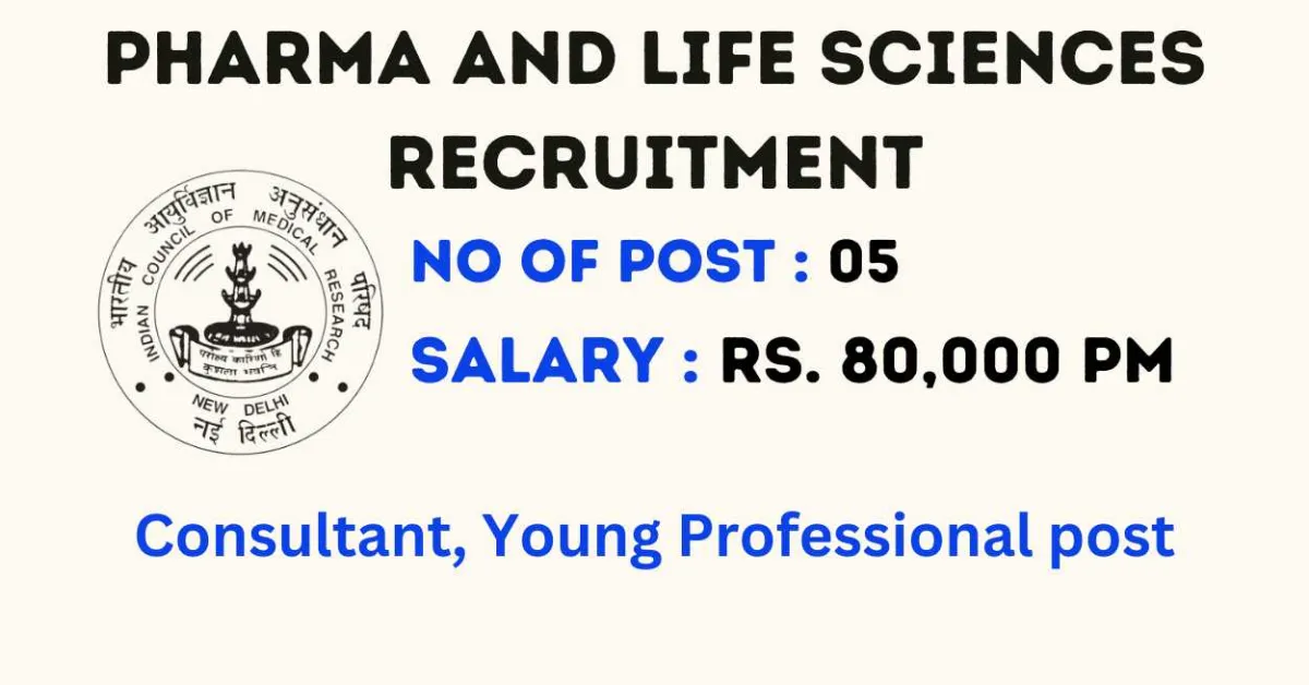 Job for Pharma and Life Sciences candidates at ICMR