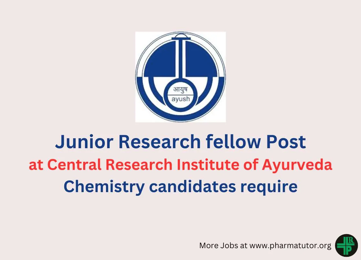 Vacancy for Junior Research fellow at Central Research Institute of Ayurveda