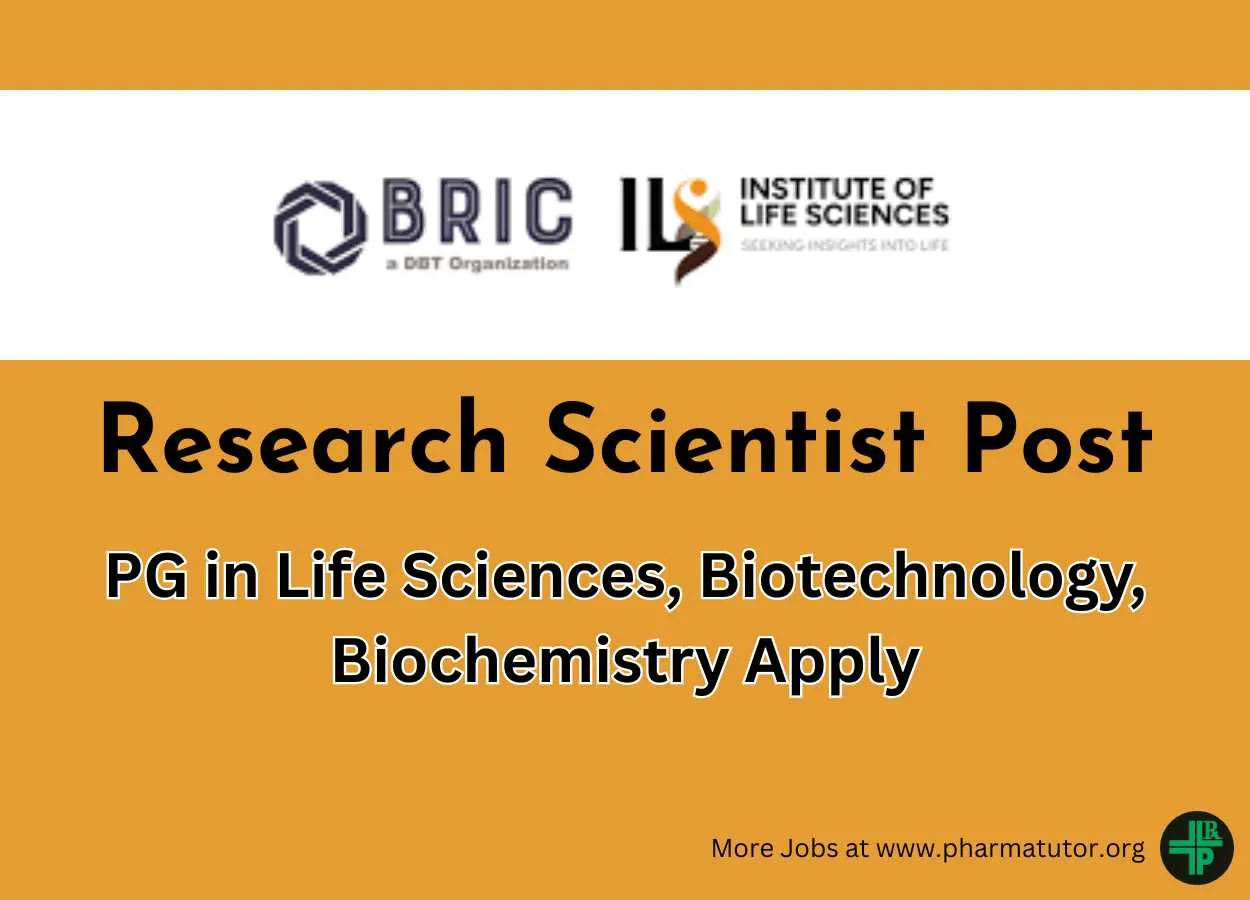 Apply Online for Research Scientist post at Institute of Life Sciences