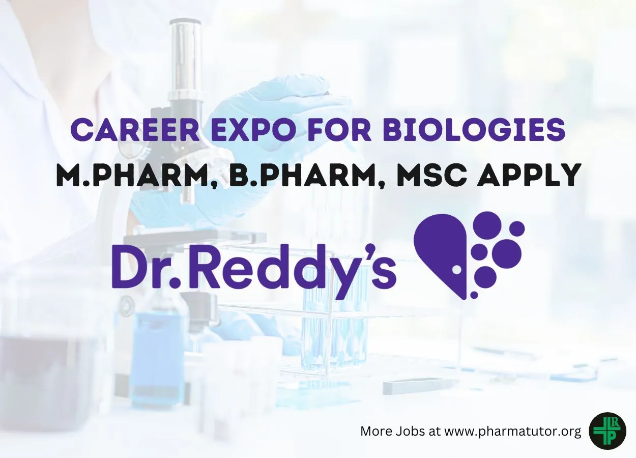 CAREER EXPO IN HYDERABAD for Biologies at Dr. Reddy's Laboratories