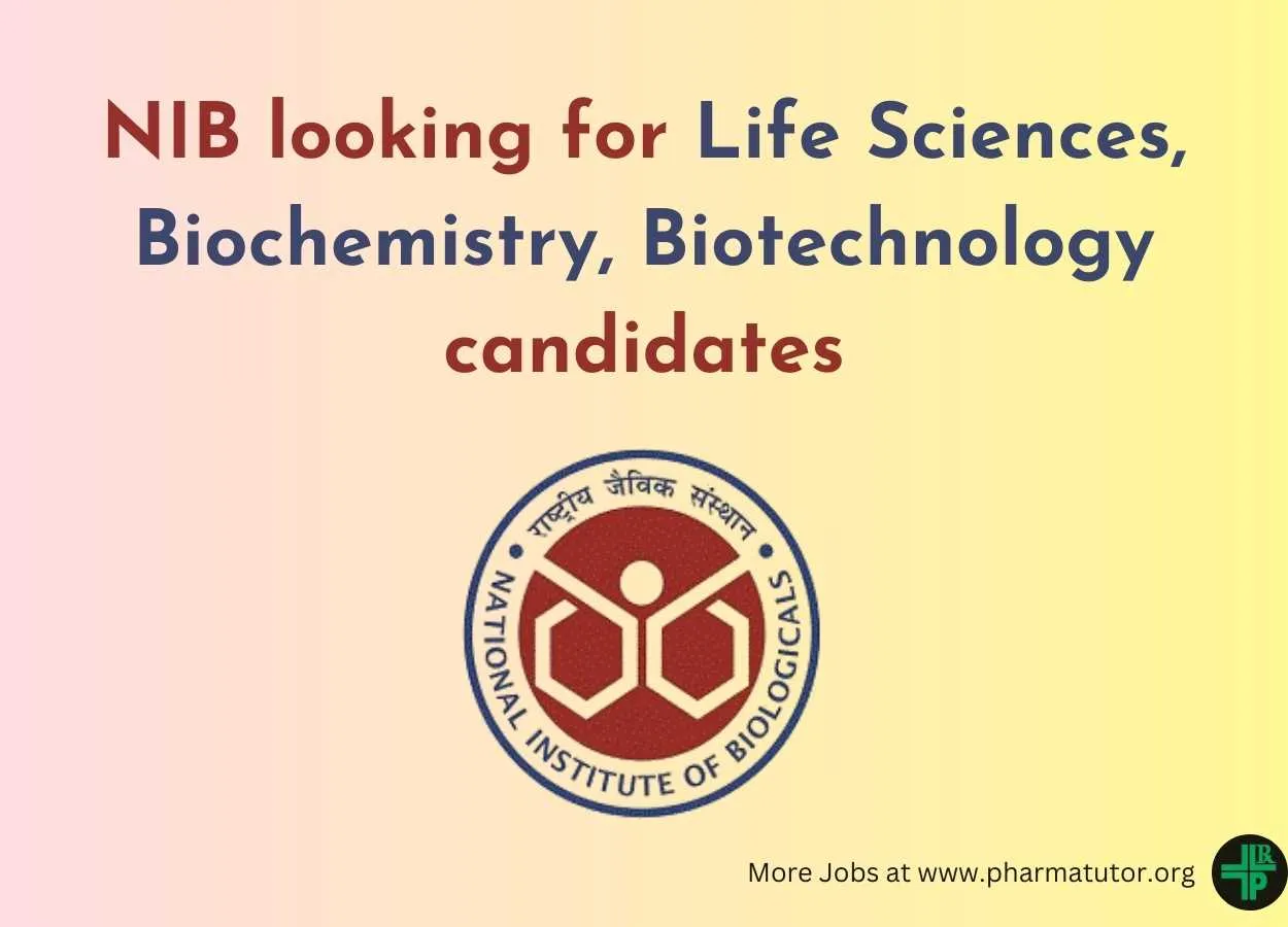 National Institute of Biologicals looking for Life Sciences