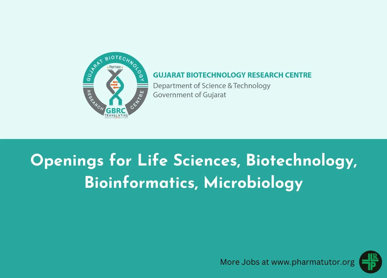 Openings for Life Sciences, Biotechnology, Bioinformatics, Microbiology at GBRC