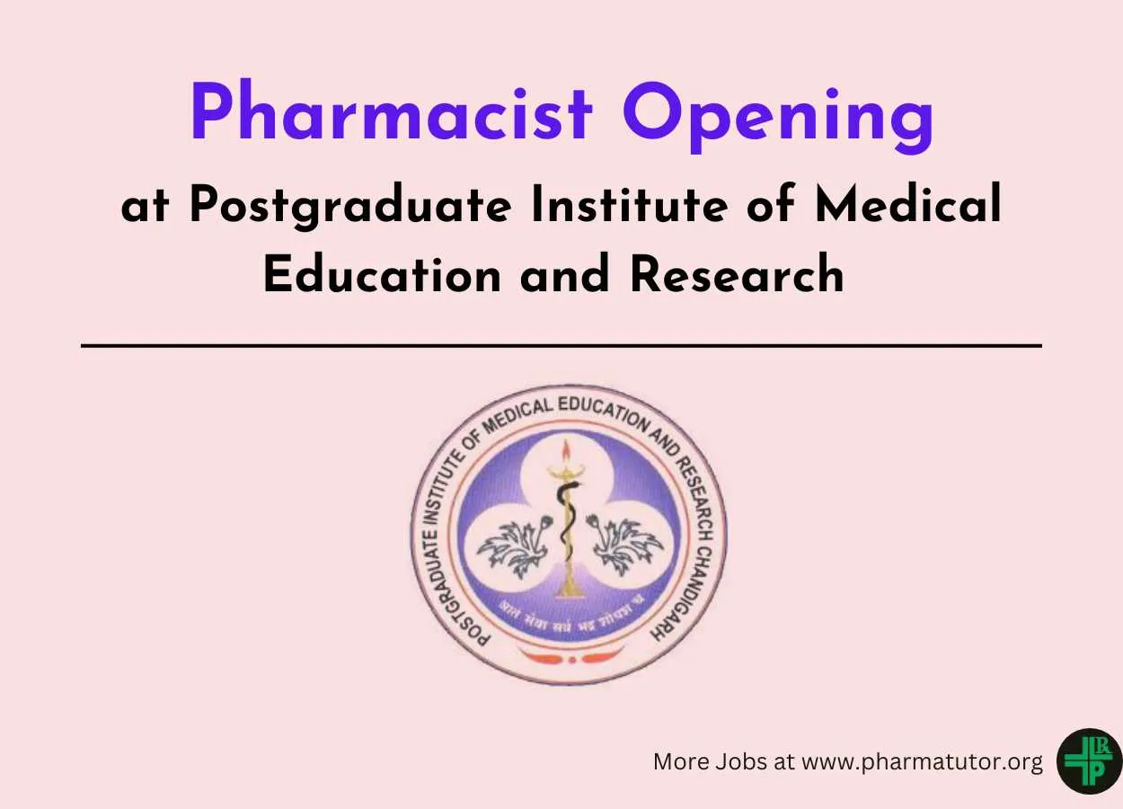 PGIMER Inviting application for post of Pharmacist
