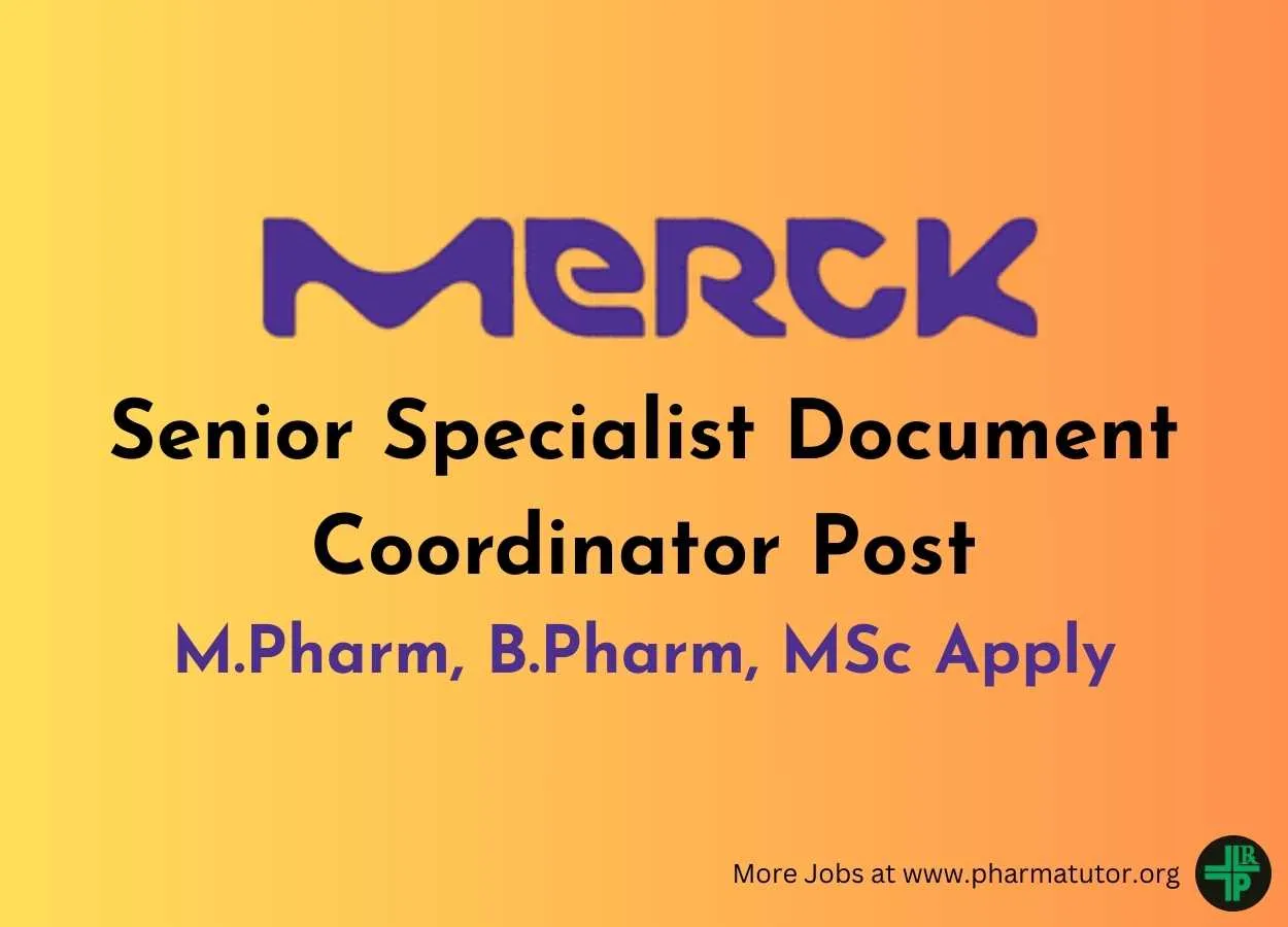 Work as Senior Specialist Document Coordinator at Merck