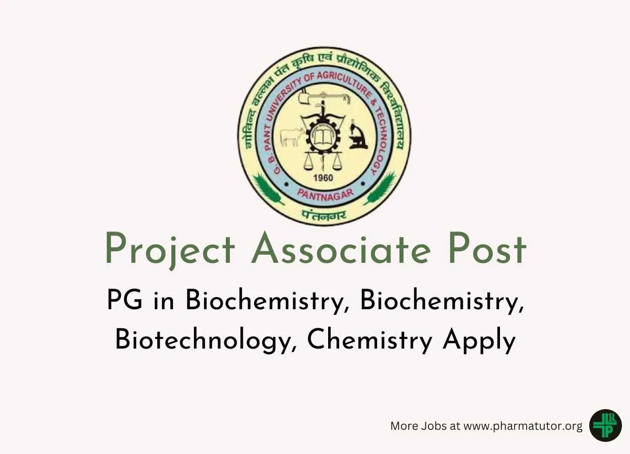 Applications are invited for Project Associate at G.B. Pant University of Agriculture & Technology