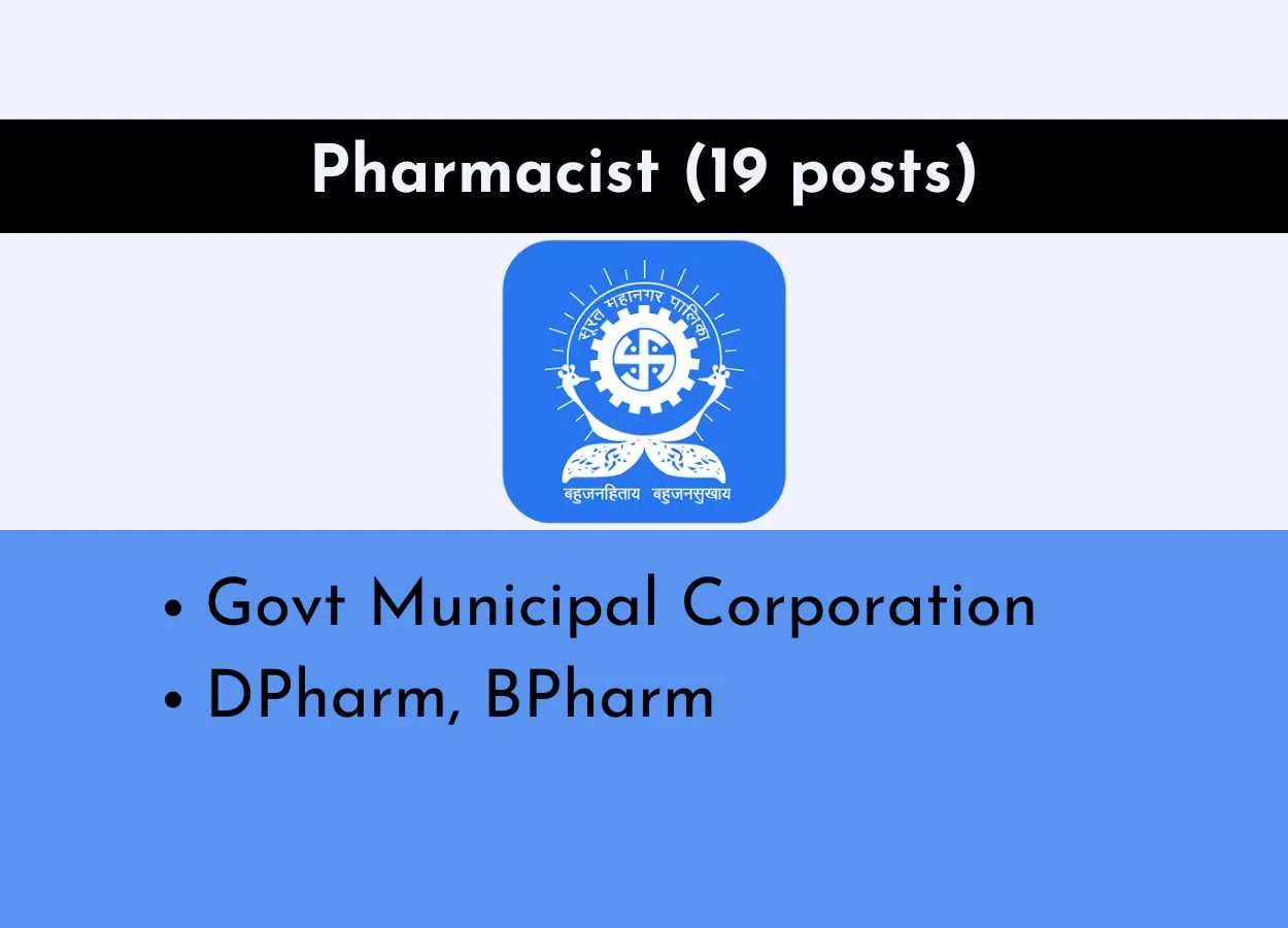 Openings for Pharmacists at Municipal Corporation