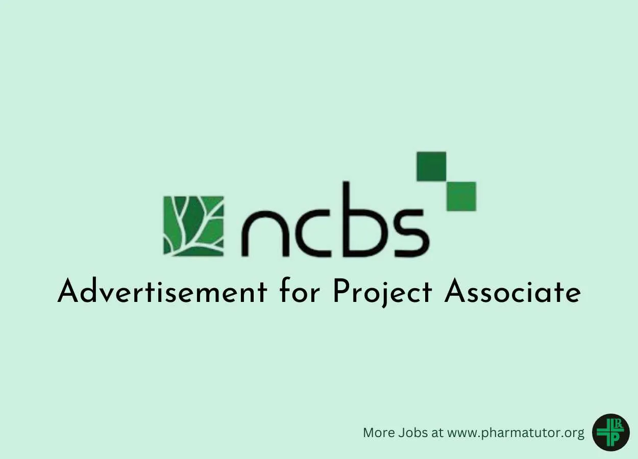 Advertisement for Project Associate at NCBS