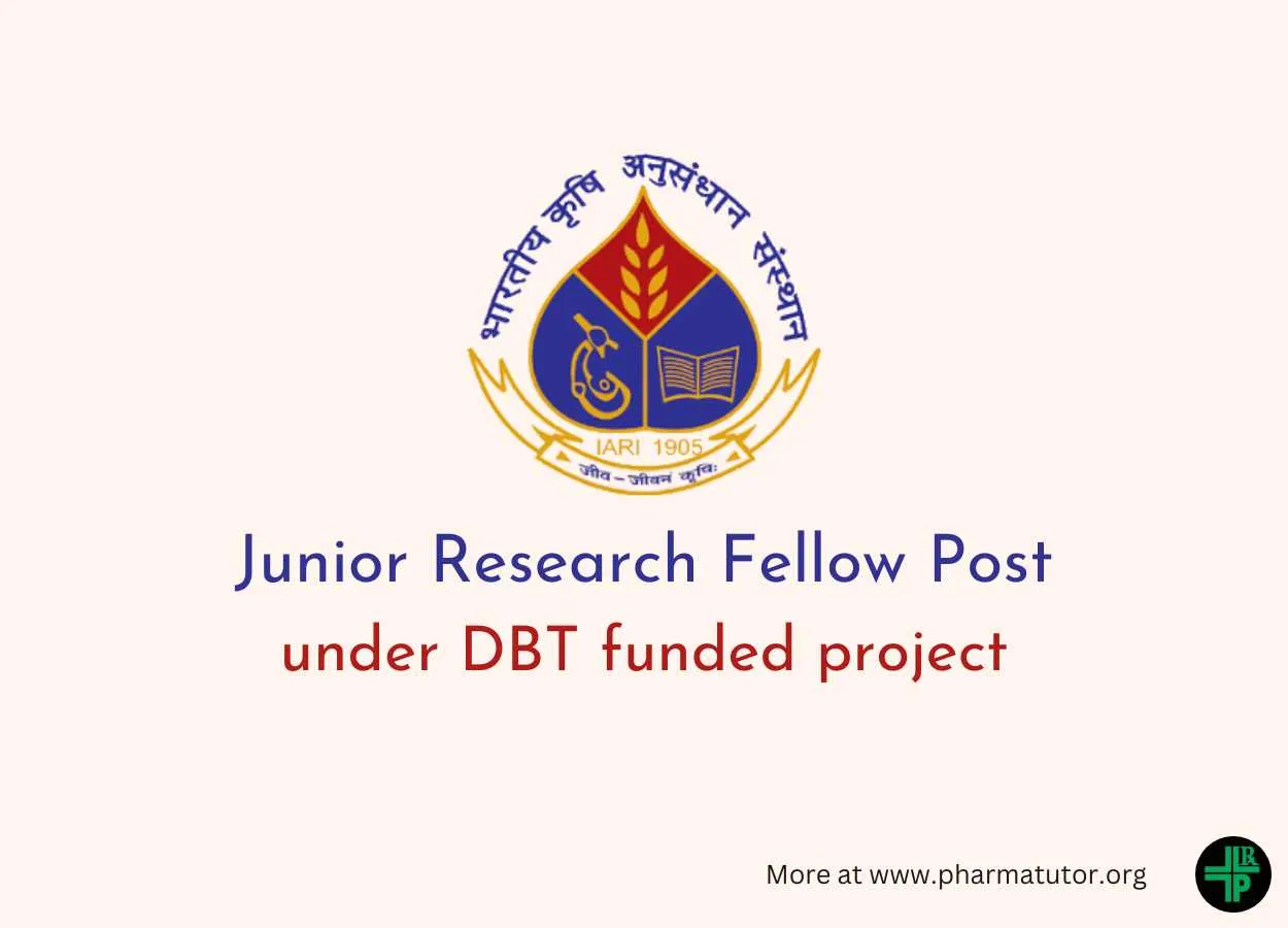 Applications are invited for Junior Research Fellow at IARI