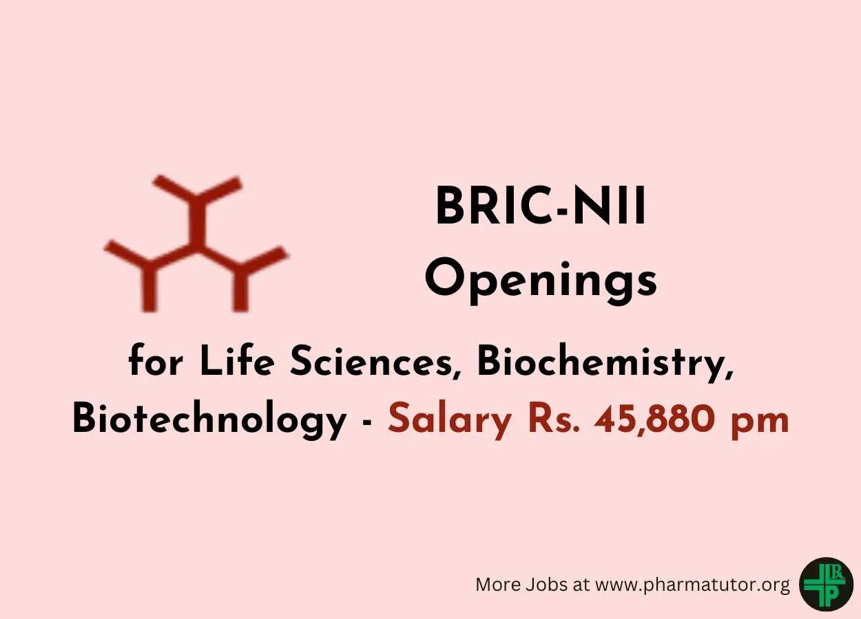 NII Openings for Life Sciences, Biochemistry, Biotechnology