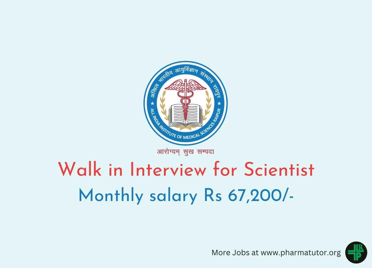 Walk in Interview for Scientist at AIIMS
