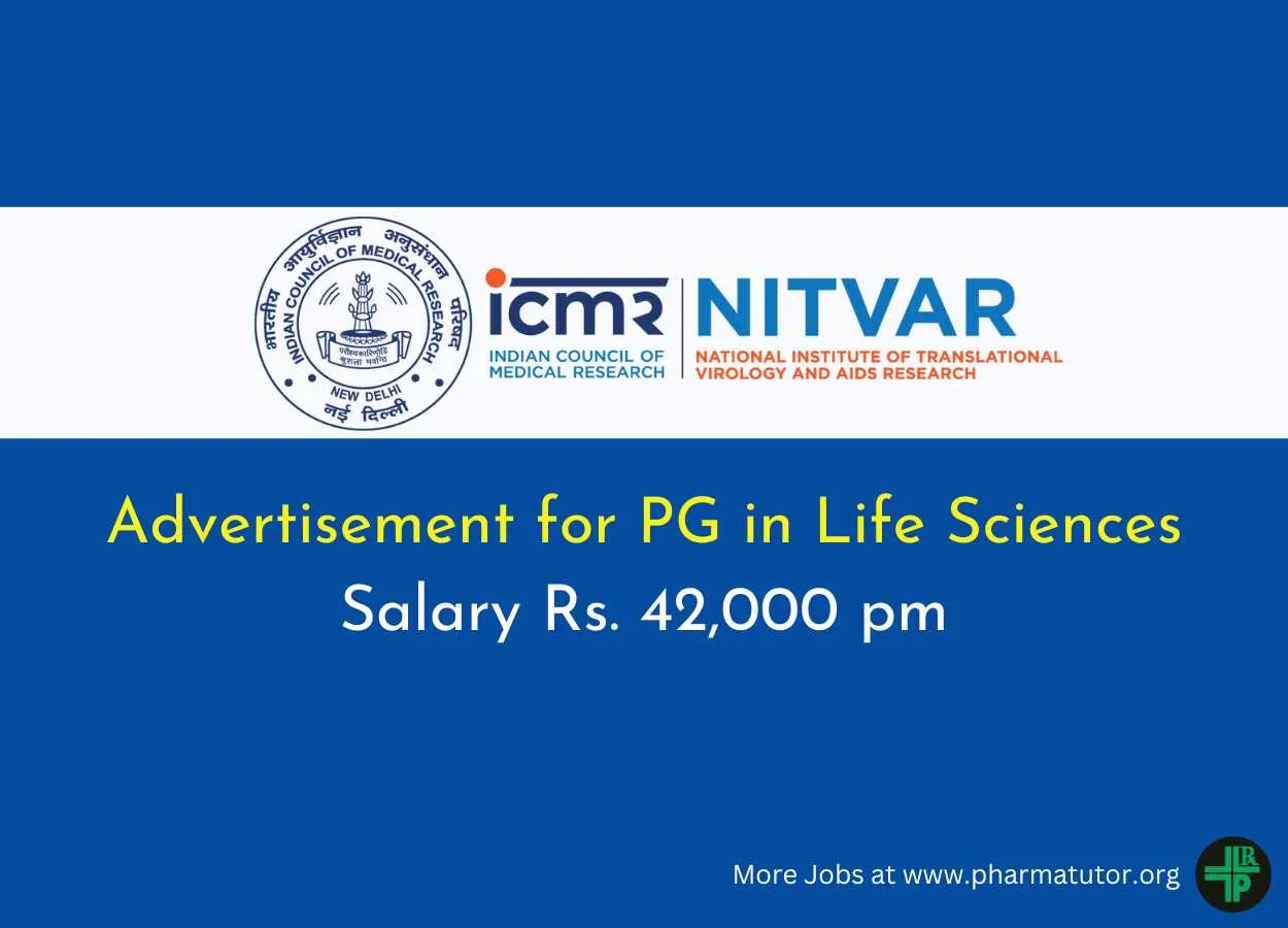 Advertisement for PG in Life Sciences at NITVAR