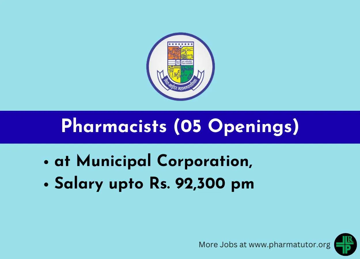 Openings for Pharmacists at Municipal Corporation