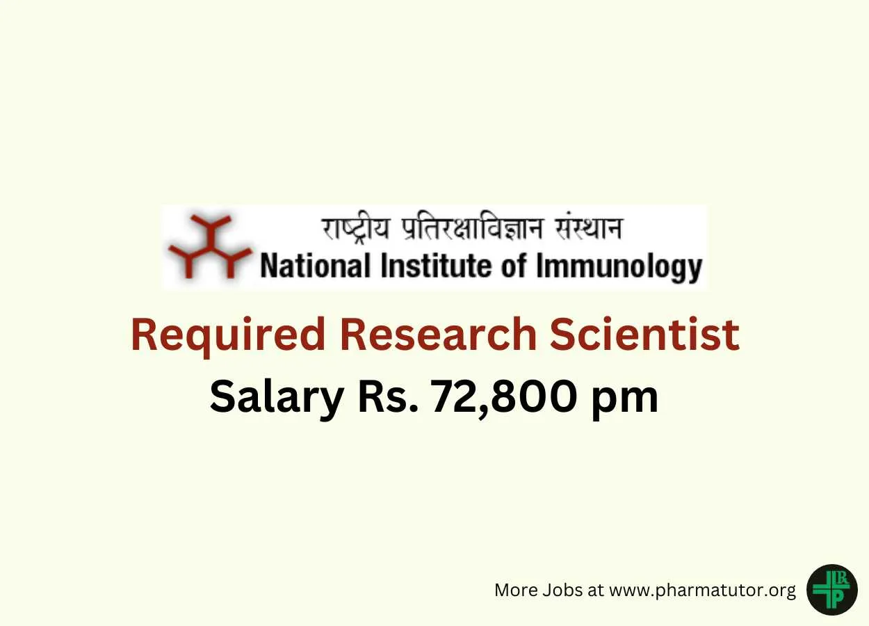 Required Research Scientist at National Institute of Immunology