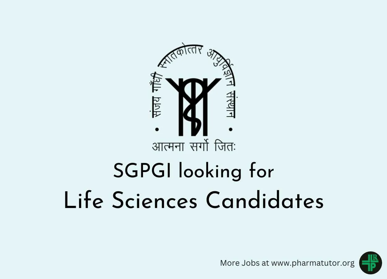 SGPGI looking for Life Sciences candidates