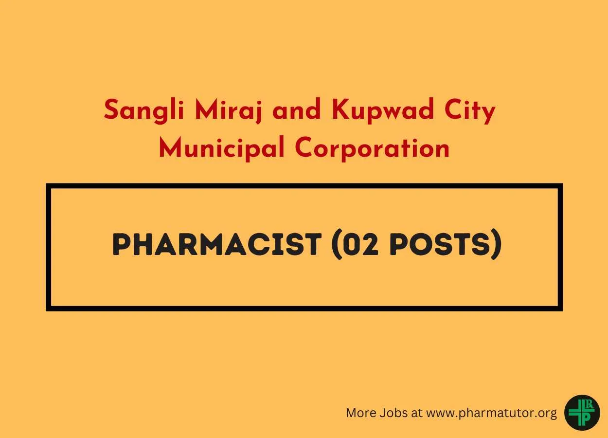 Applications are invited for Pharmacist in Municipal Corporation