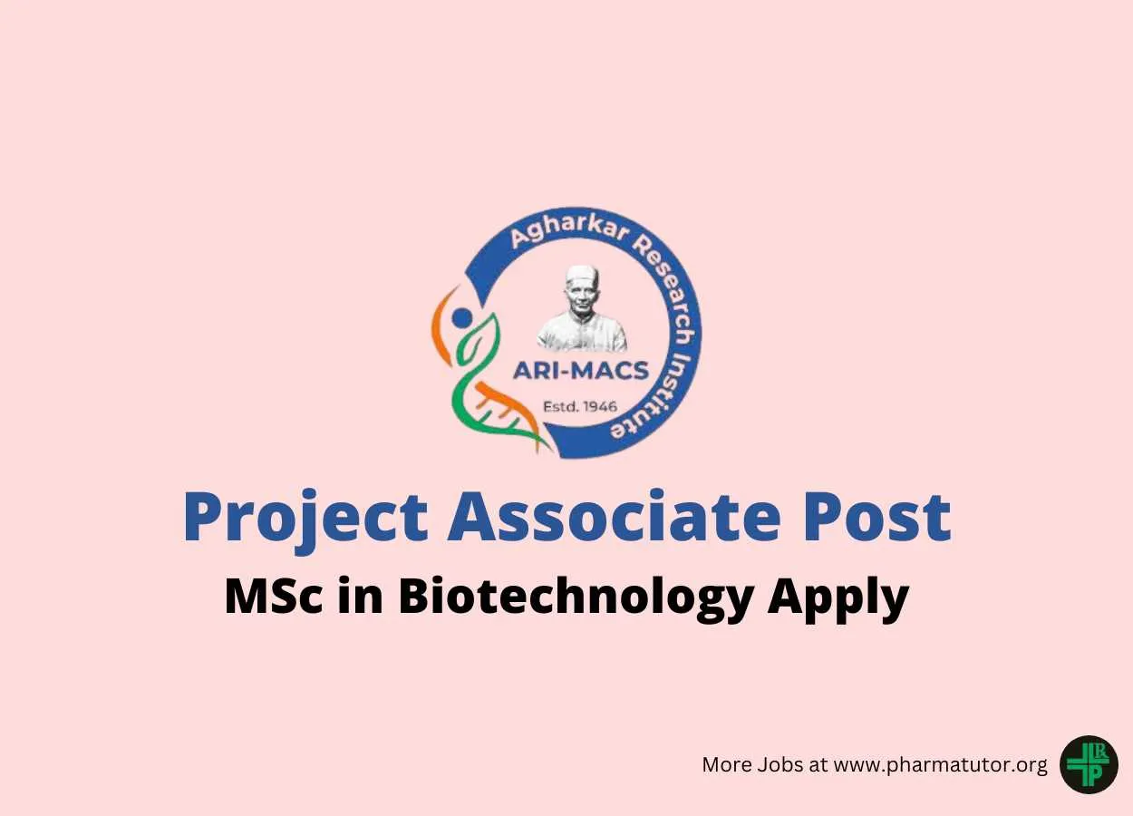 Applications are invited from MSc in Biotechnology candidates at Agharkar Research Institute