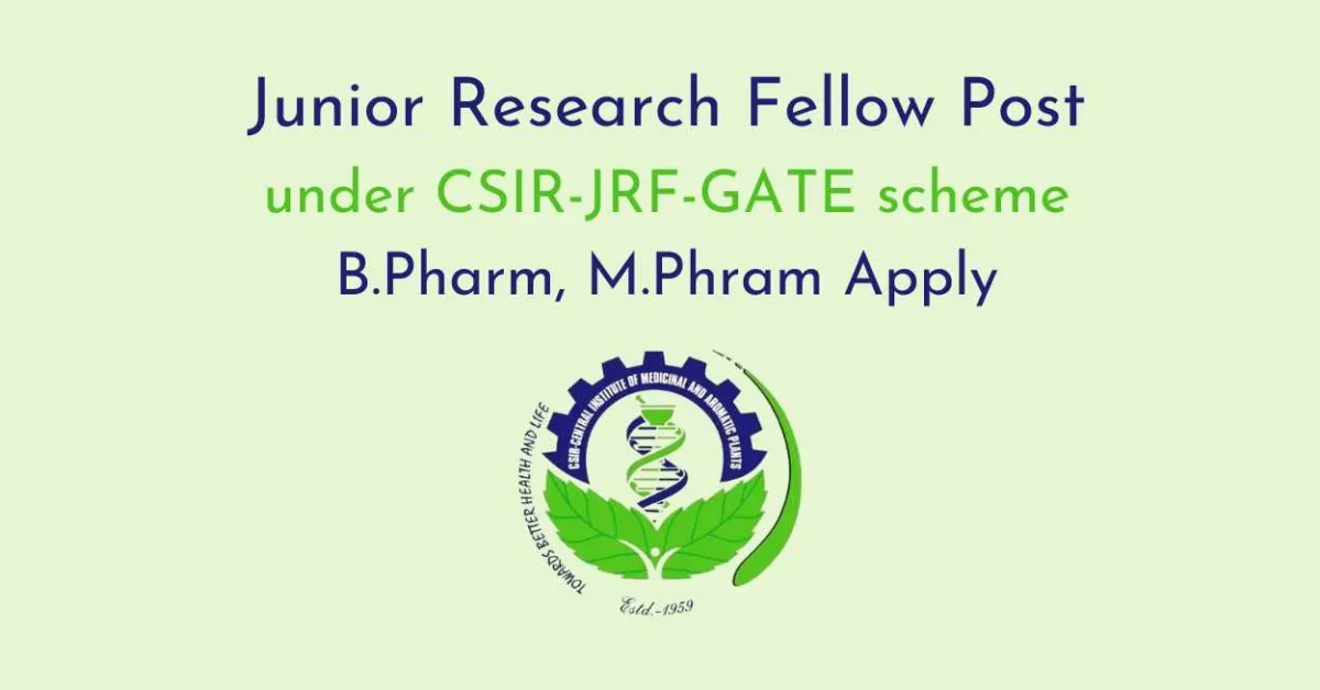 Junior Research Fellow Post under CSIR-JRF-GATE scheme