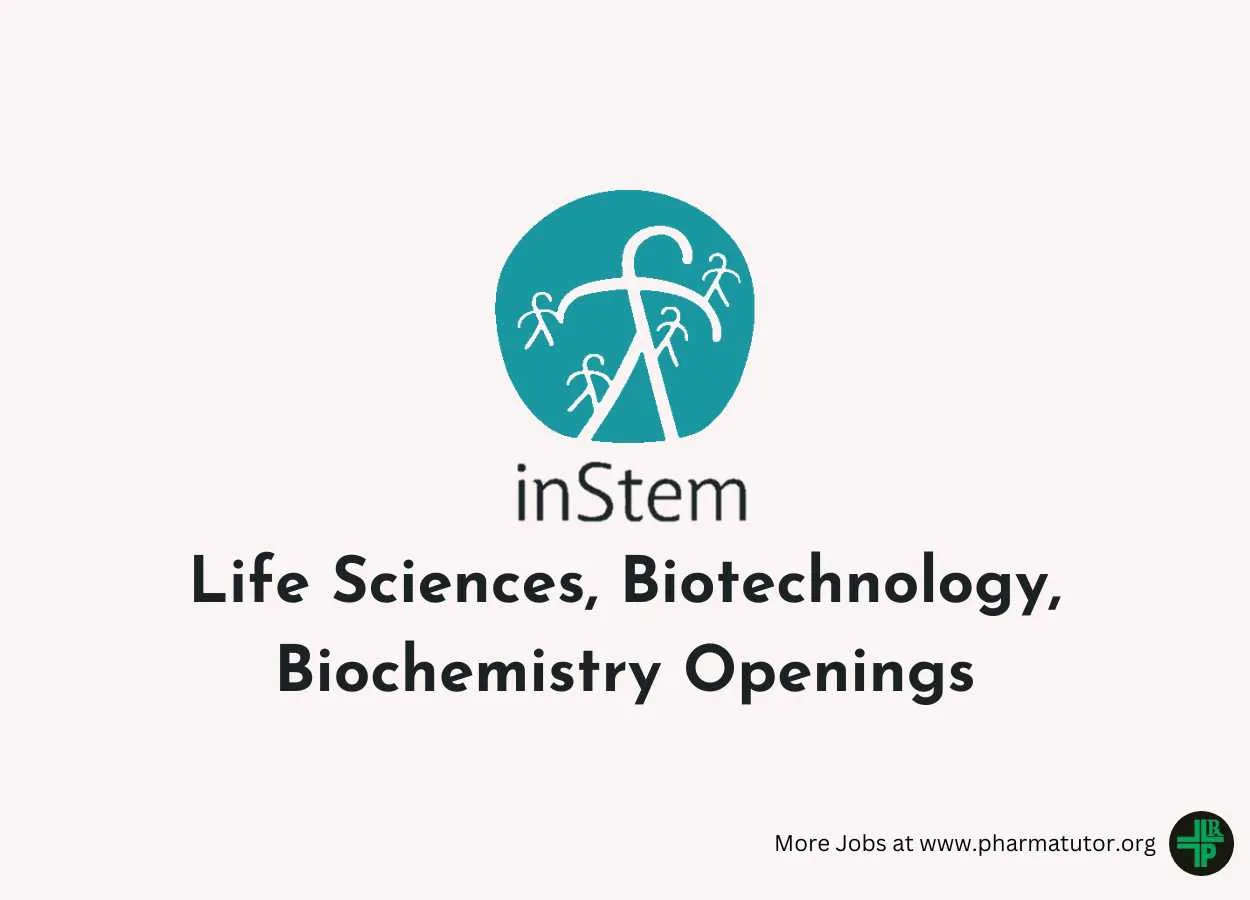 Life Sciences, Biotechnology, Biochemistry Openings at BRIC-inStem