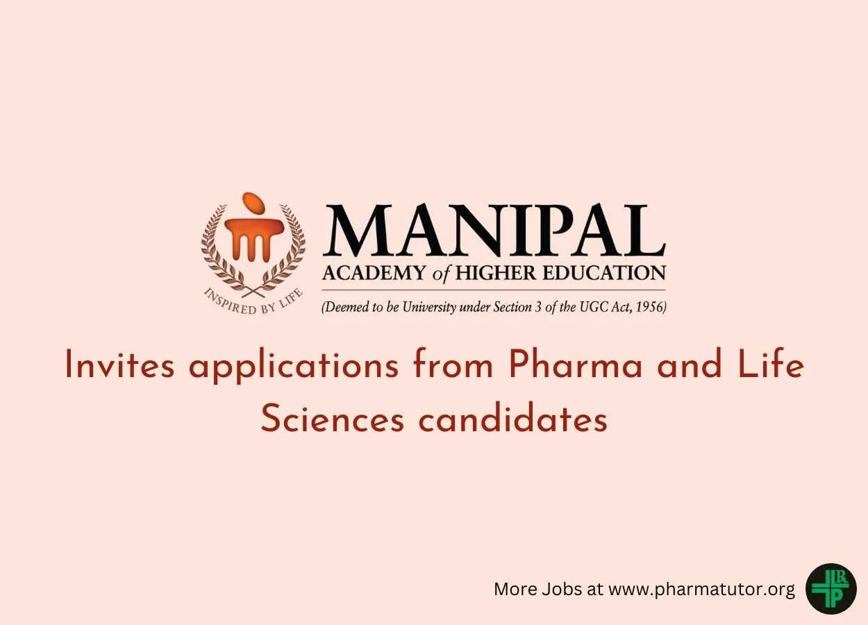 MAHE invites applications from Pharma and Life Sciences candidates