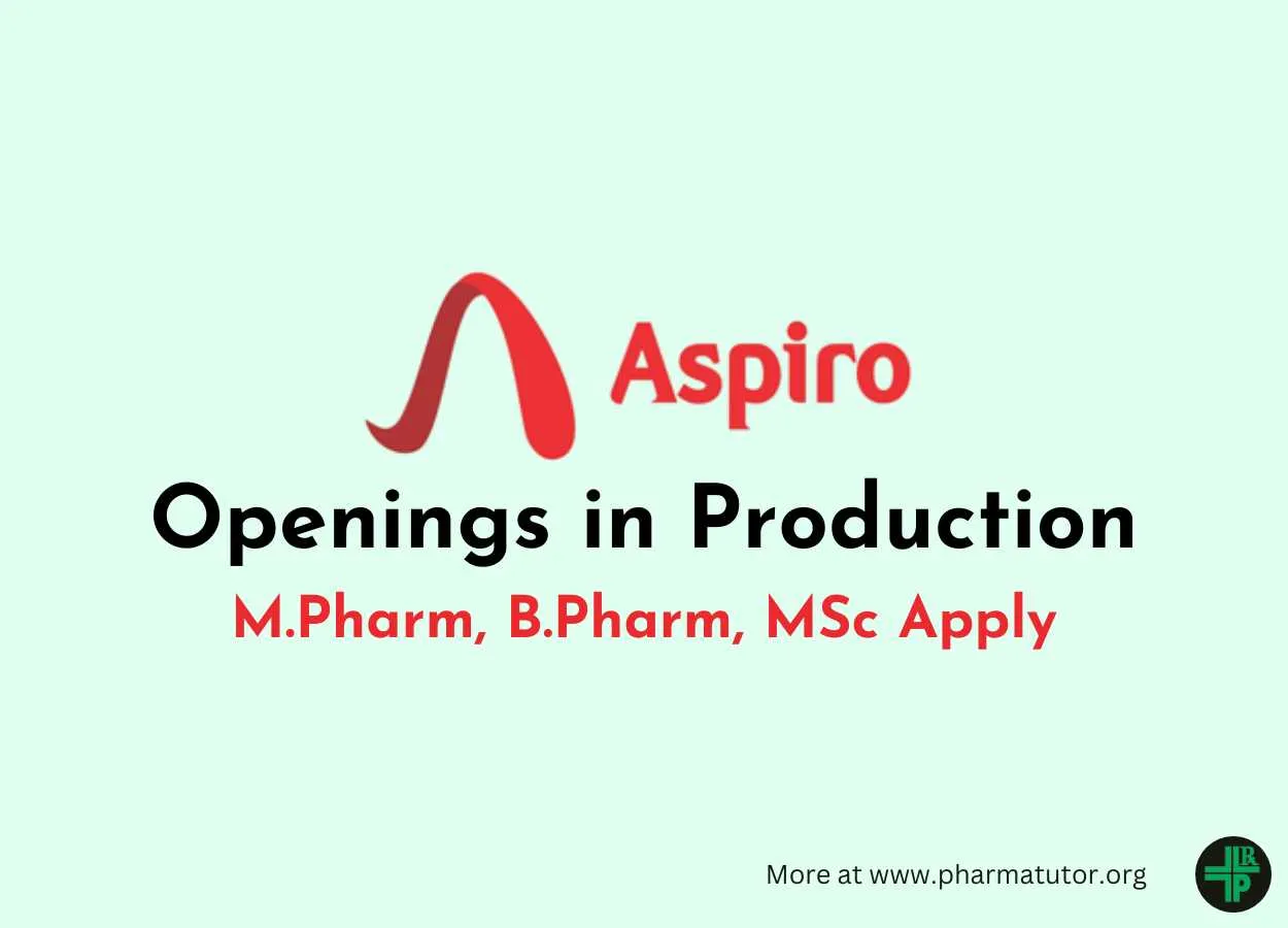 Openings in Production at Aspiro Pharma
