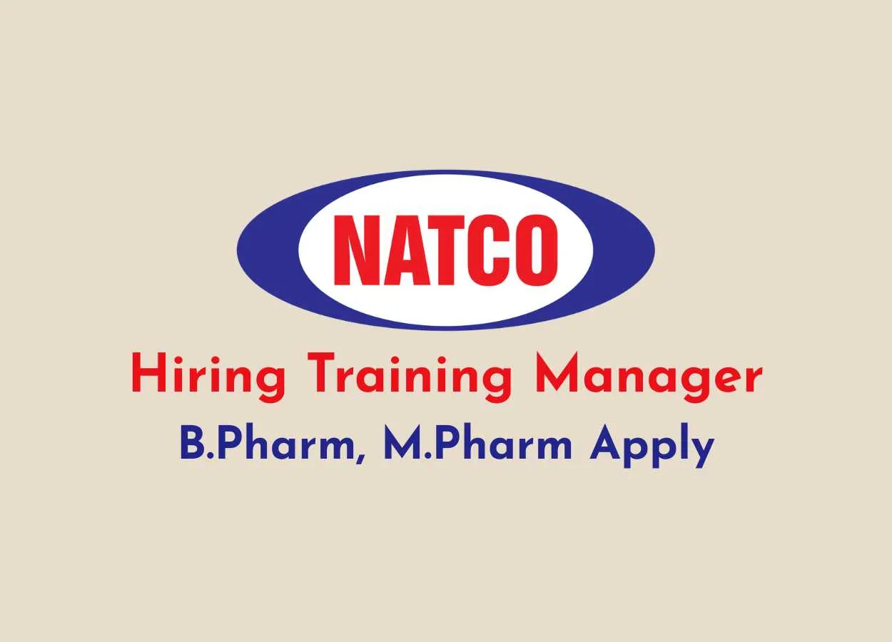 Natco Pharma Hiring Training Manager