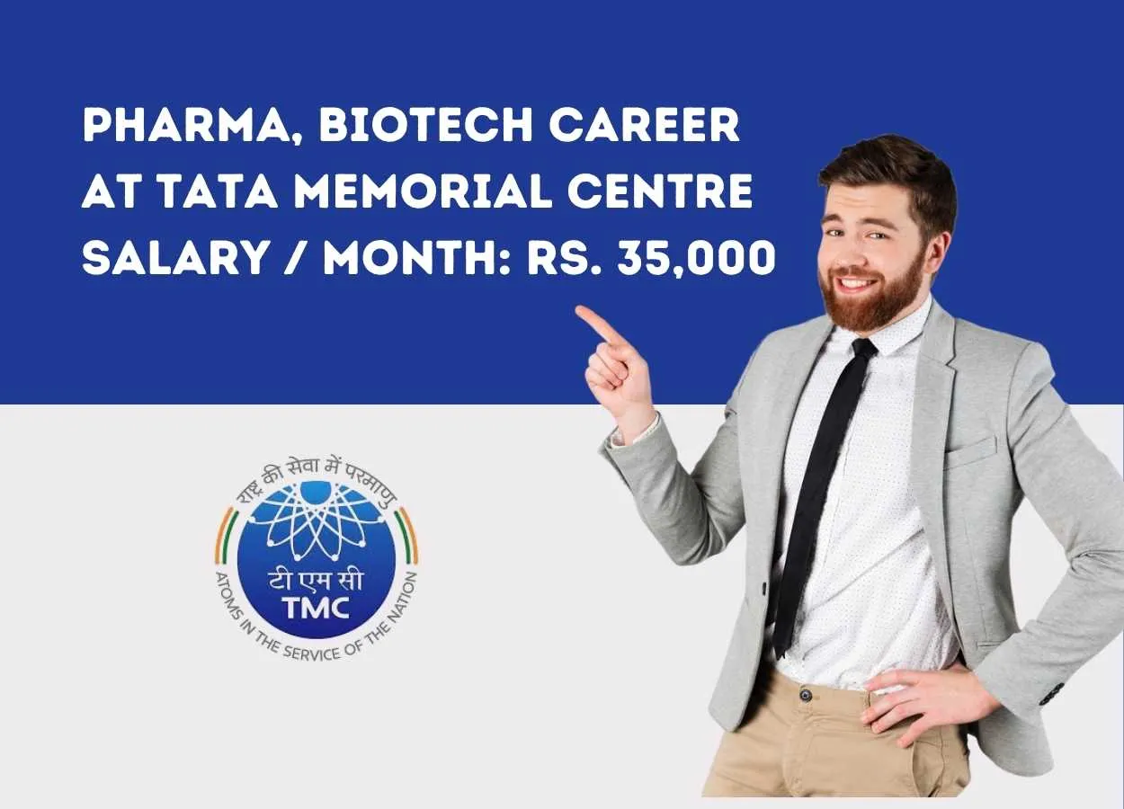 Pharma, Biotech career as Regional Coordinator at Tata Memorial Centre