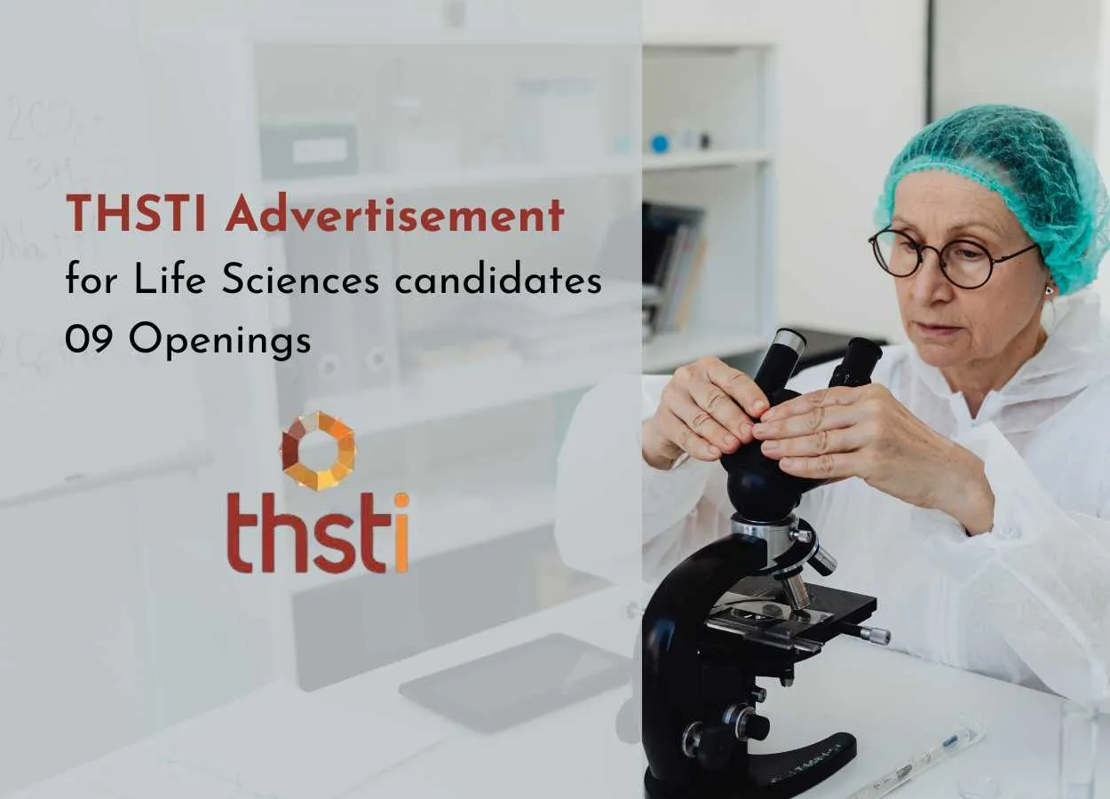 Advertisement for Life Sciences candidates at THSTI