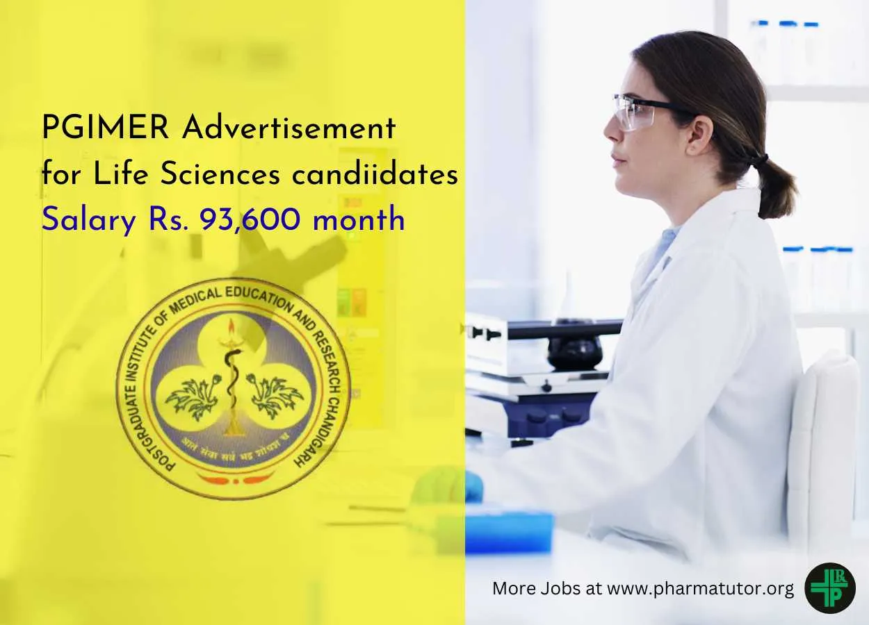Advertisement for Life Sciences candiidates at PGIMER