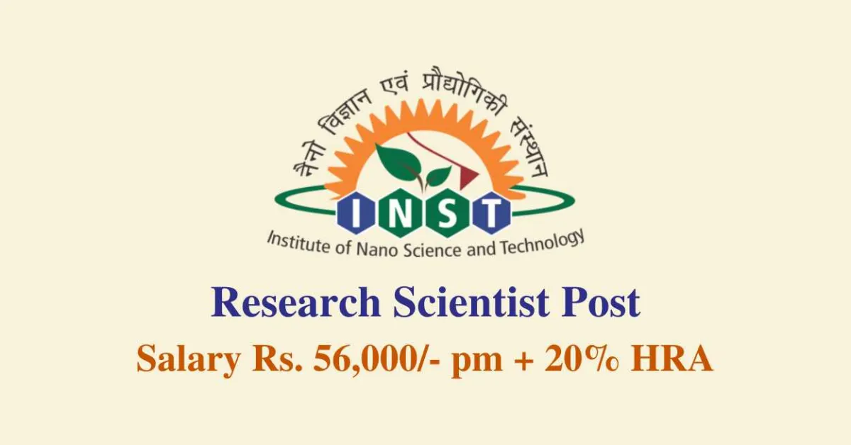 Applications are invited for post of Research Scientist at INST Mohali