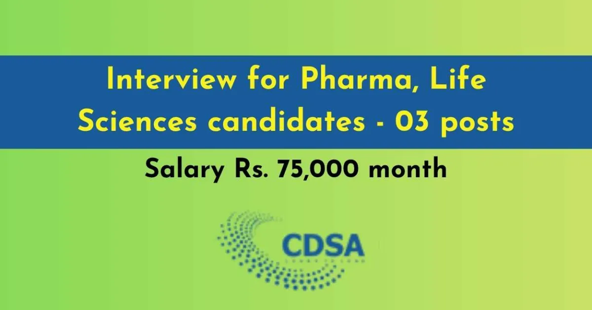 CDSA Interview for Pharma, Life Sciences candidates